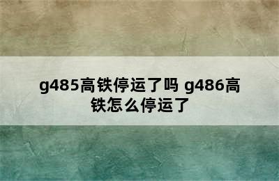 g485高铁停运了吗 g486高铁怎么停运了